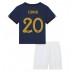Cheap France Kingsley Coman #20 Home Football Kit Children World Cup 2022 Short Sleeve (+ pants)
